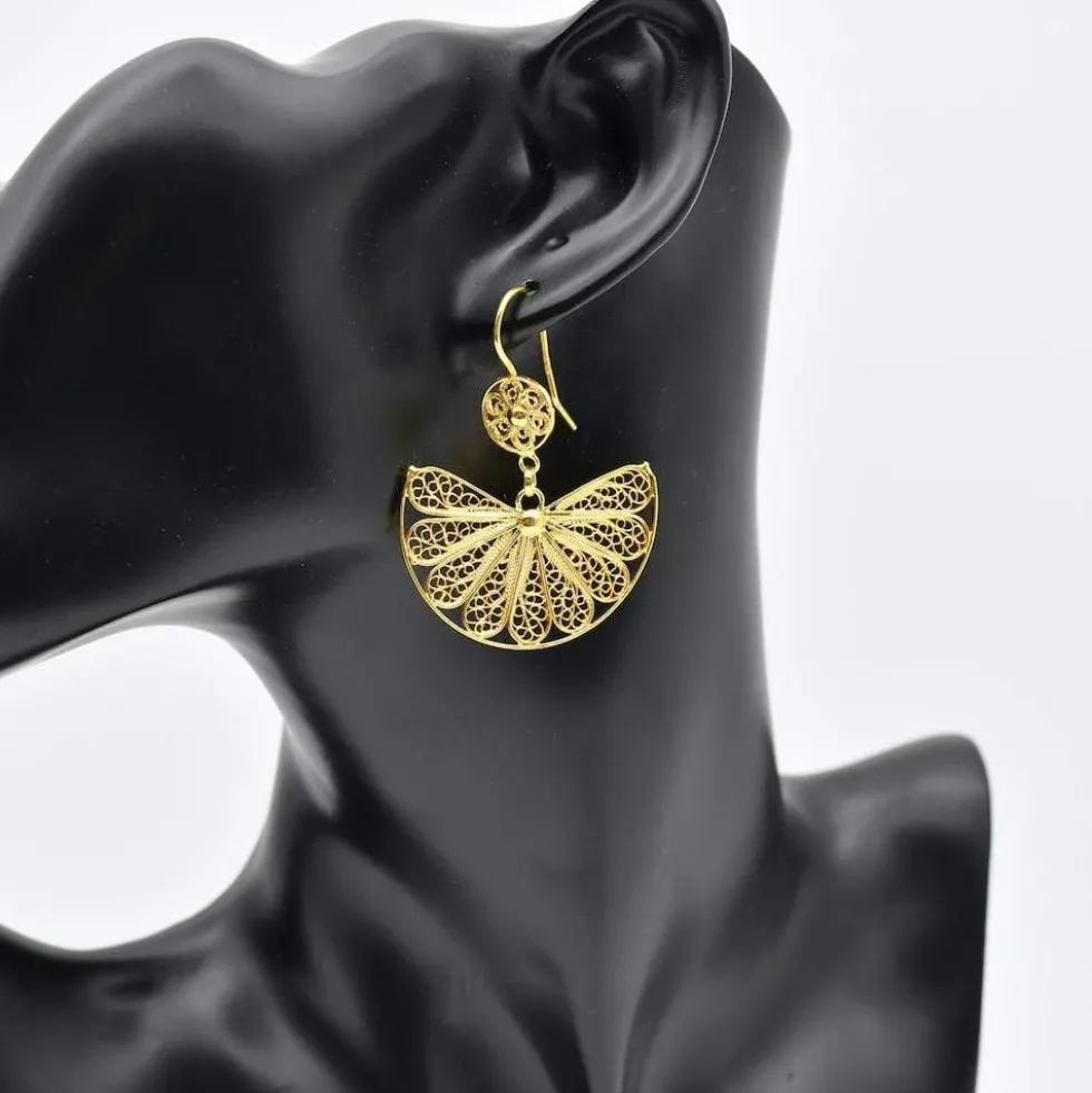Alcance I Boucles d'oreille en argent doré