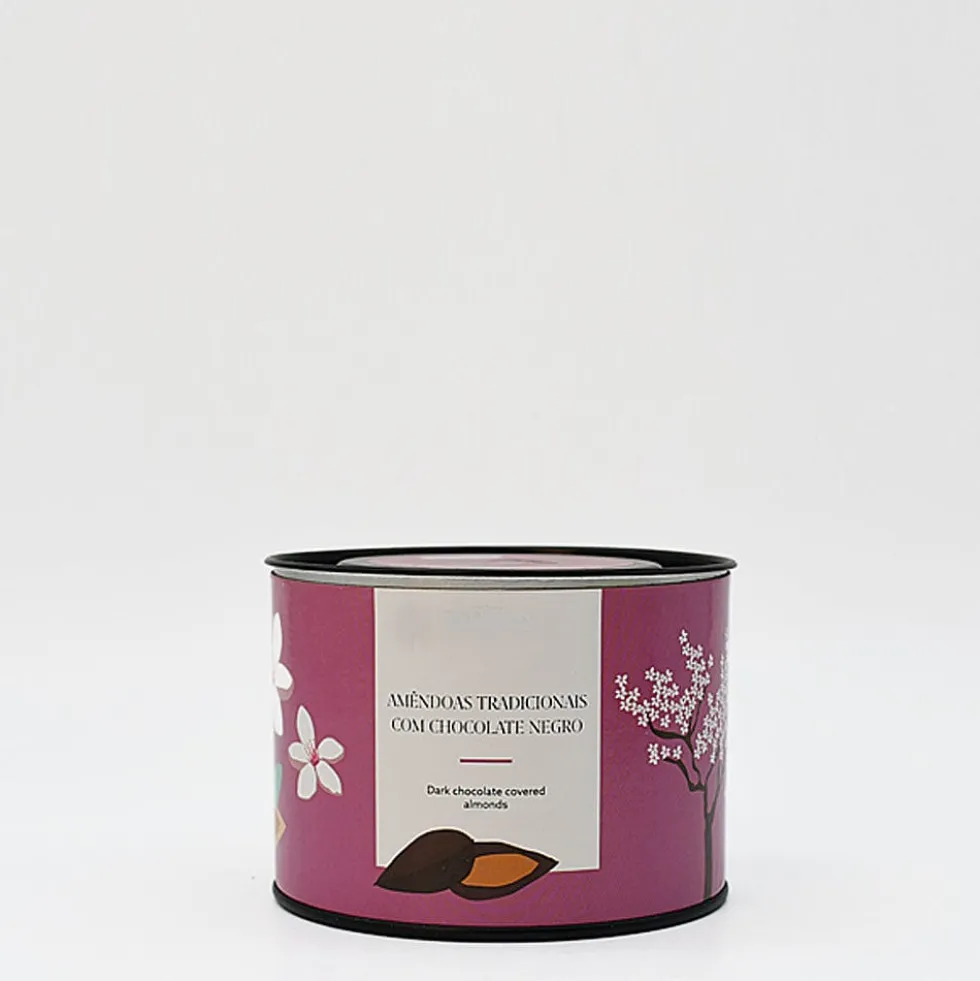 Amandes grillées enrobées de chocolat noir