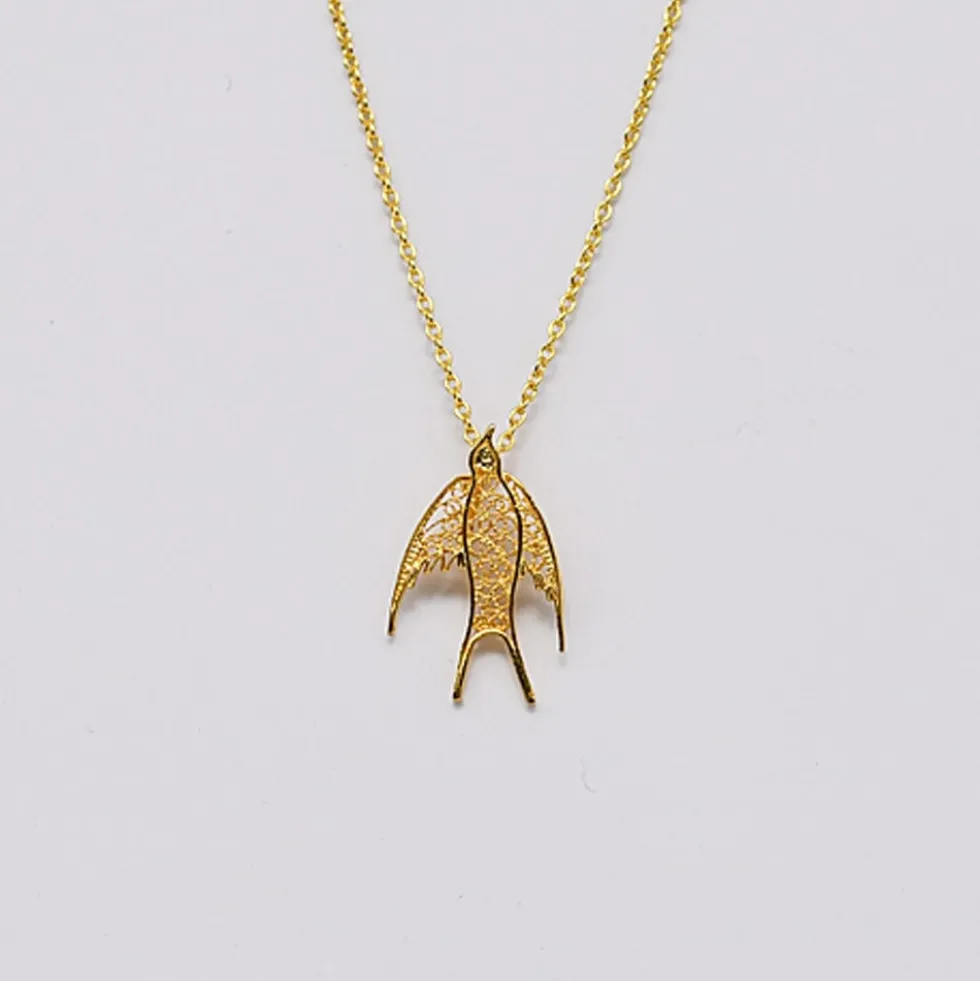 Andorinha I Collier en argent doré