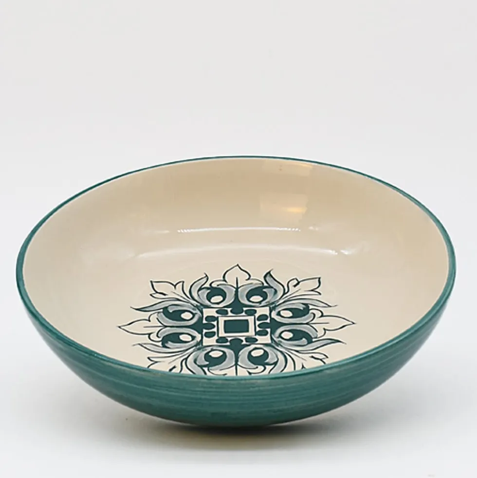 Assiette creuse en céramique "Brasão" - Verte