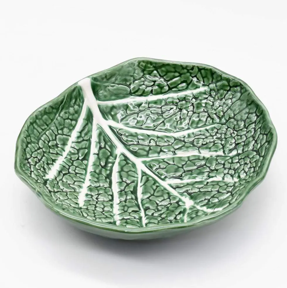 Assiette creuse en céramique en forme de chou 20 cm - Verte