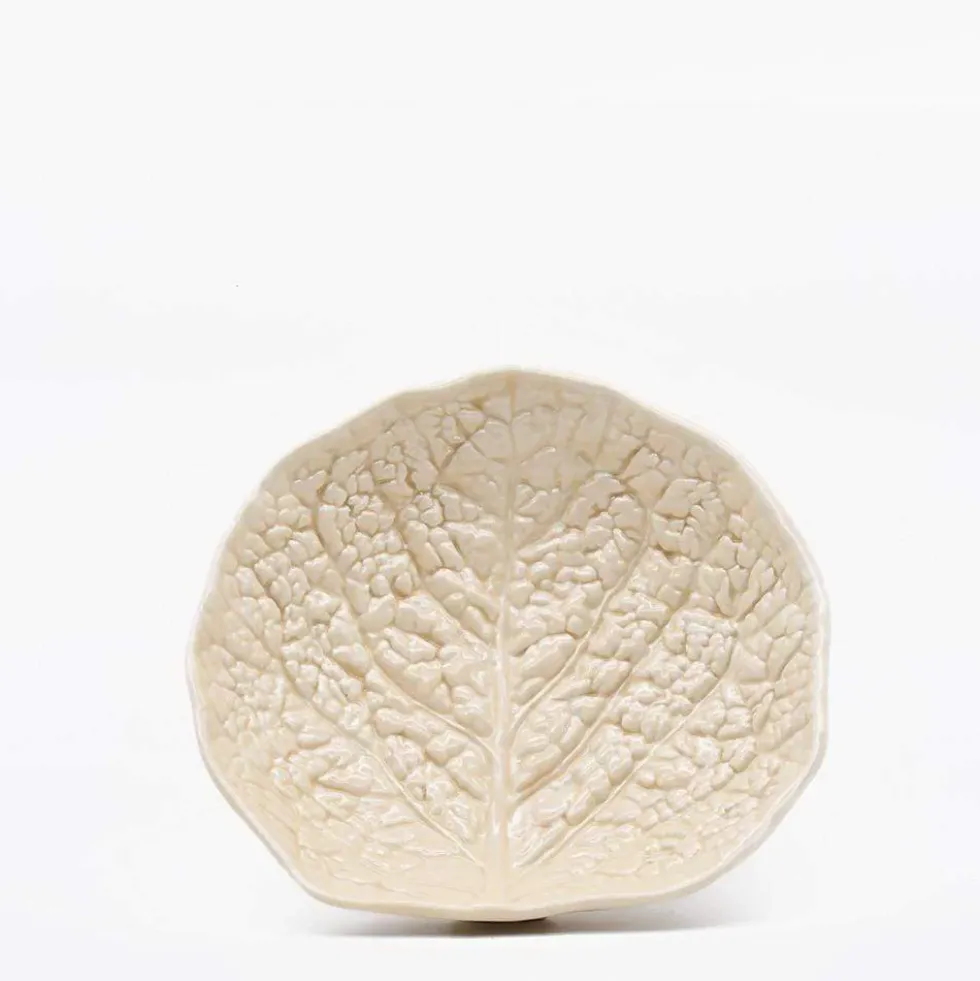 Assiette creuse en céramique en forme de chou 20cm - Blanc cassé