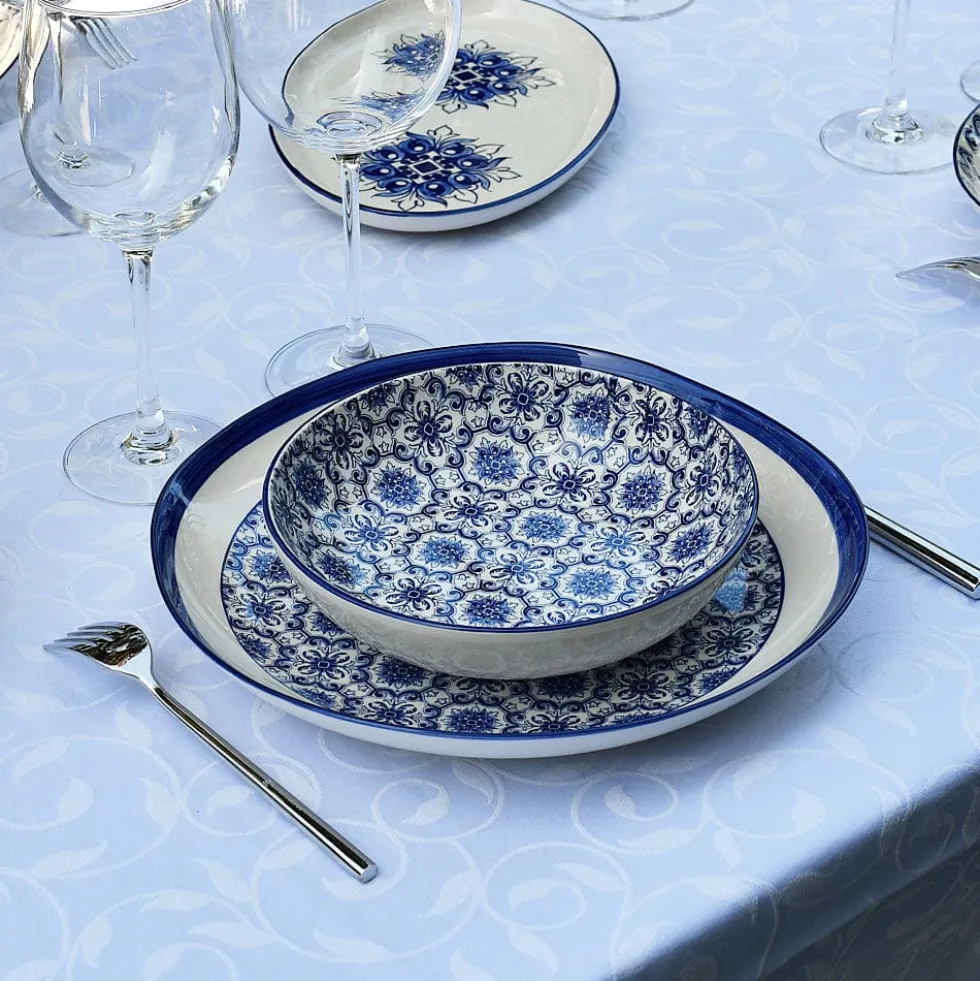 Assiette creuse en céramique "Padrão" - Bleu