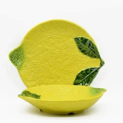 Assiette creuse en forme de citron - 24cm