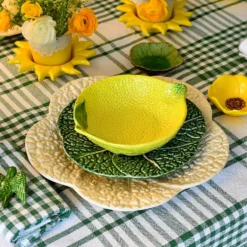 Assiette creuse en forme de citron - 24cm