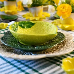 Assiette creuse en forme de citron - 24cm