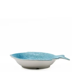 Assiette creuse en forme de Poisson 25cm - Turquoise