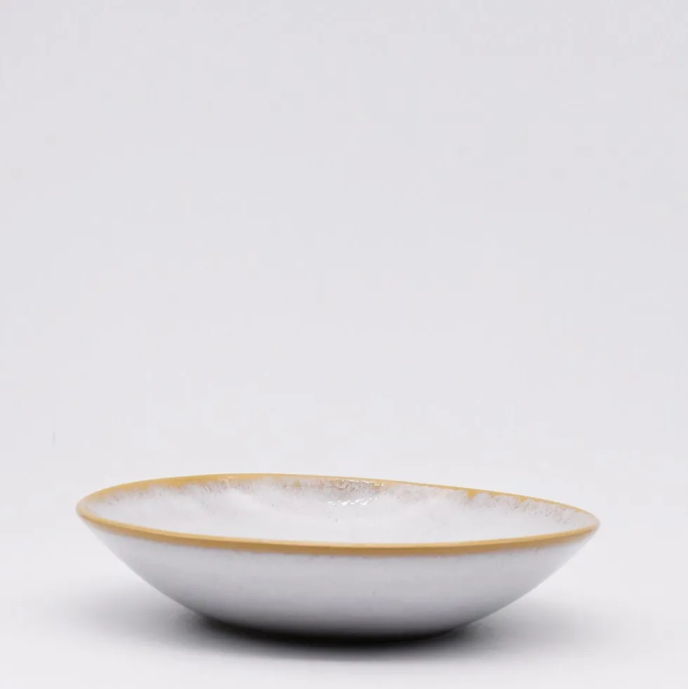 Assiette creuse en grès "Amazonia" Blanche