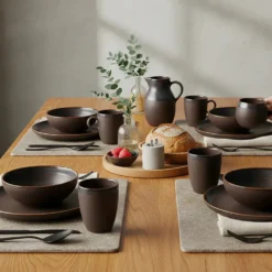 Assiette creuse en grès "Café" - 22cm