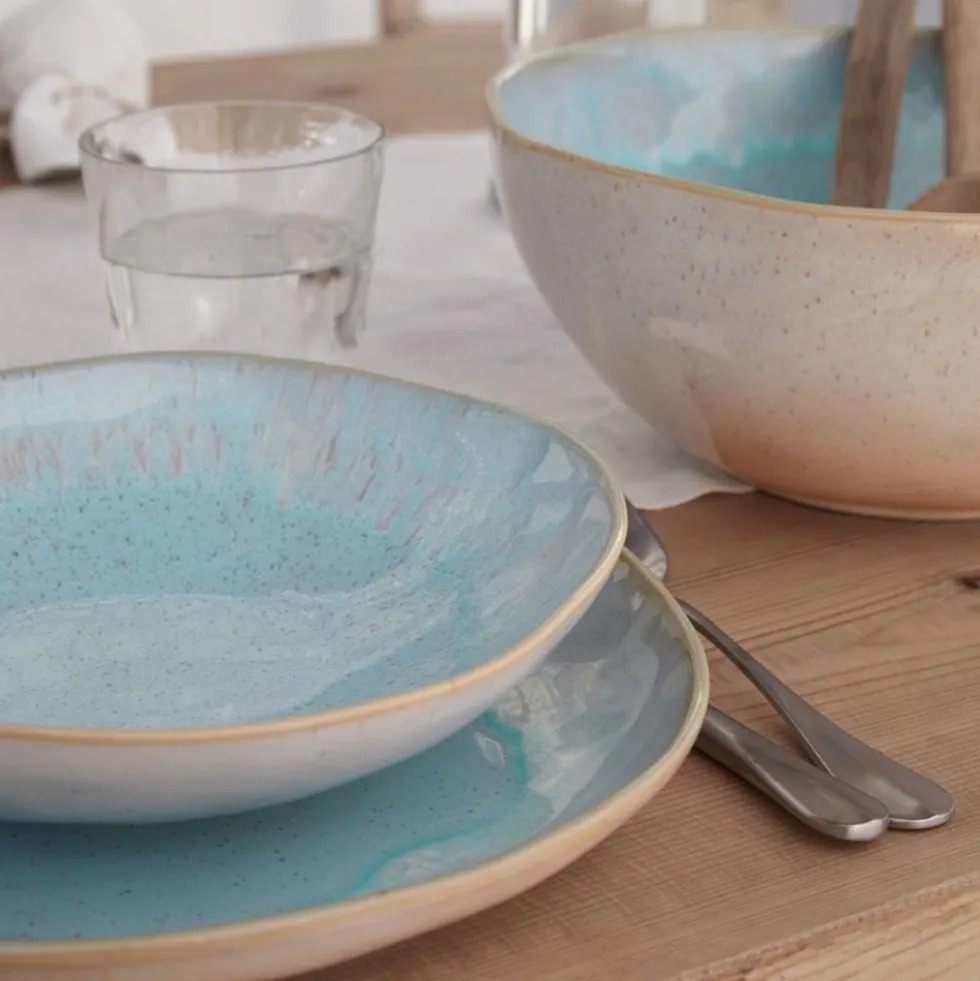 Assiette creuse en grès "Eivissa" 23cm - Bleue