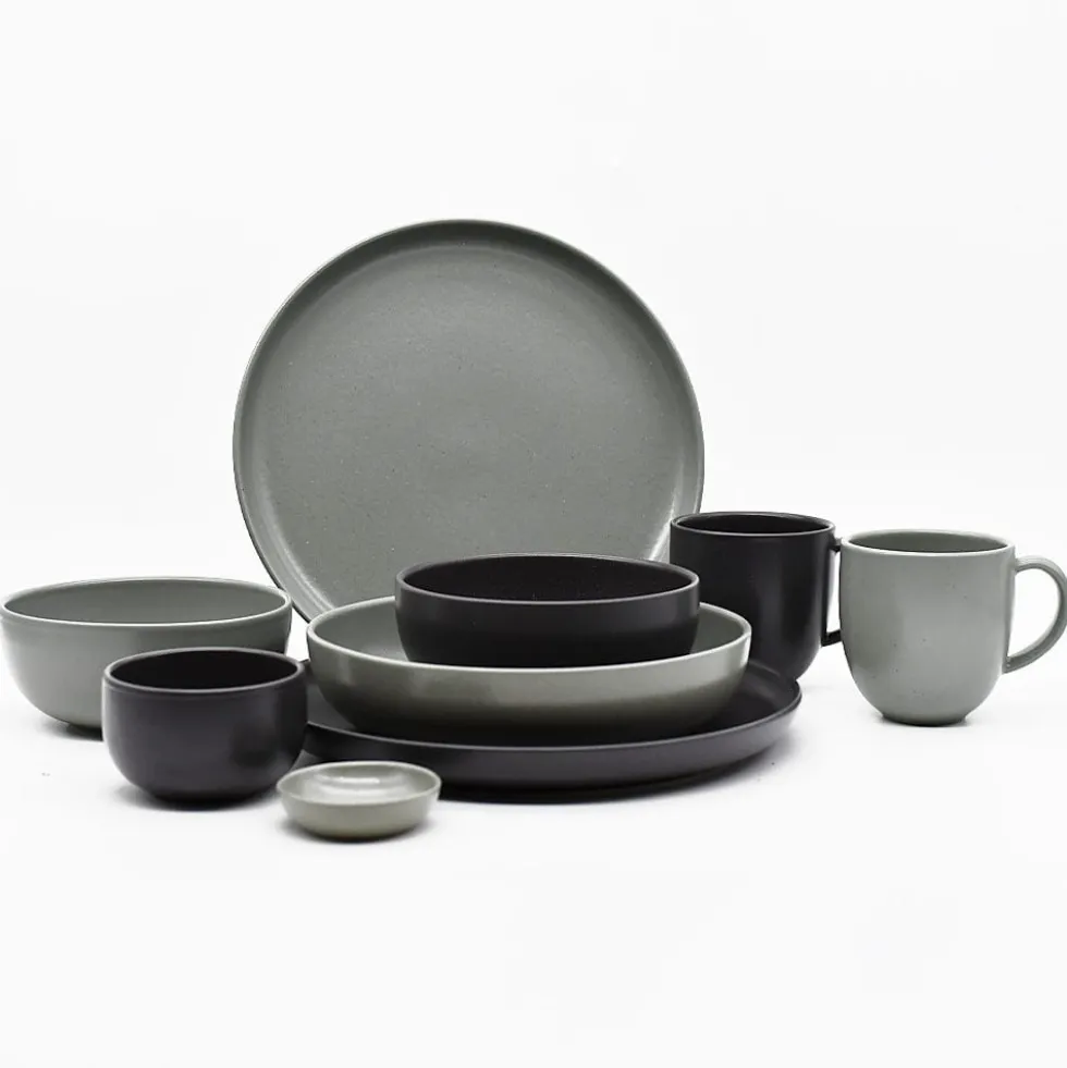 Assiette creuse en grès “Pacifica" - Anthracite