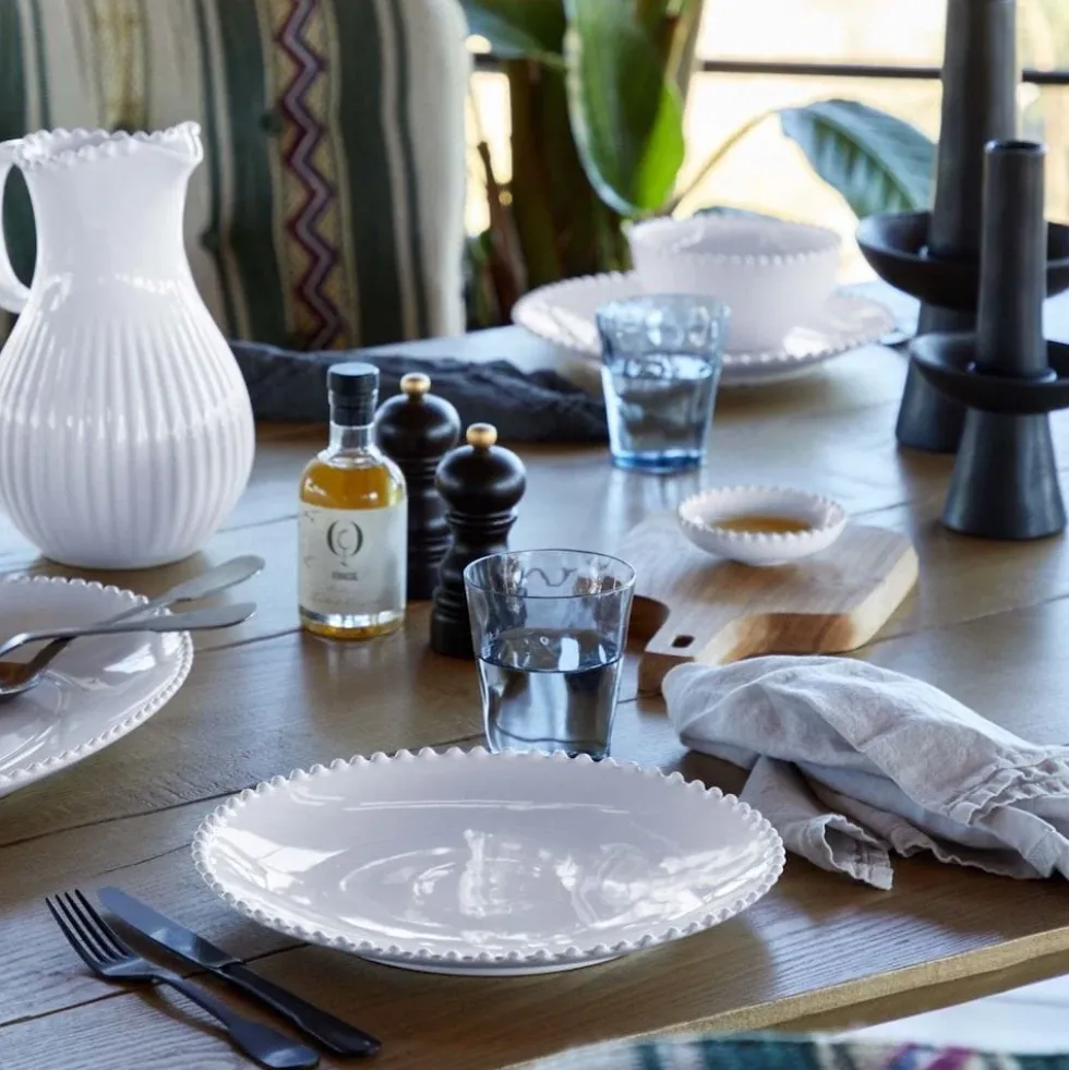 Assiette creuse en grès "Pearl" - 24cm