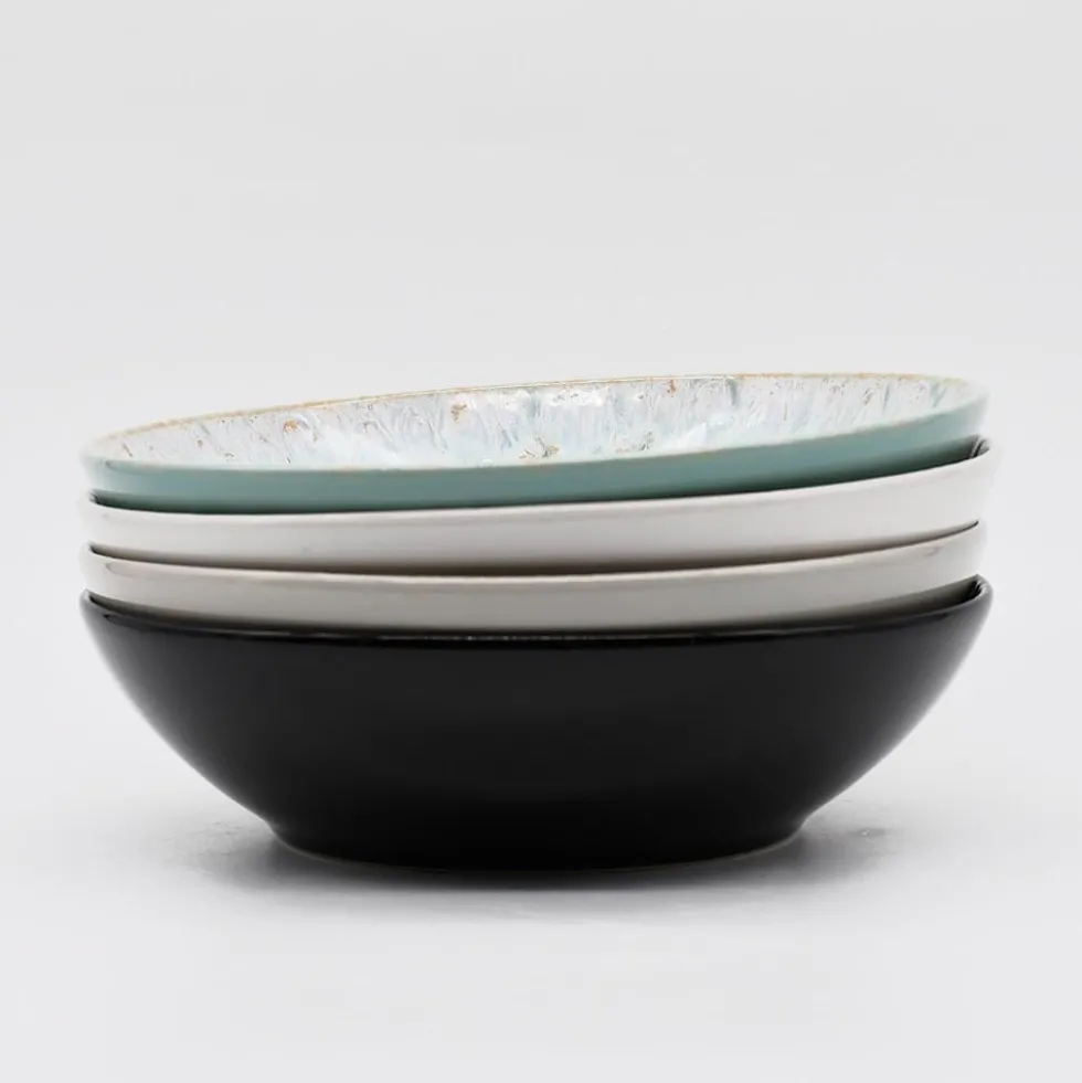 Assiette creuse en grès "Taormina" 21cm - Verte