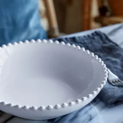 Assiette creuse haute en grès "Pearl" - 24cm