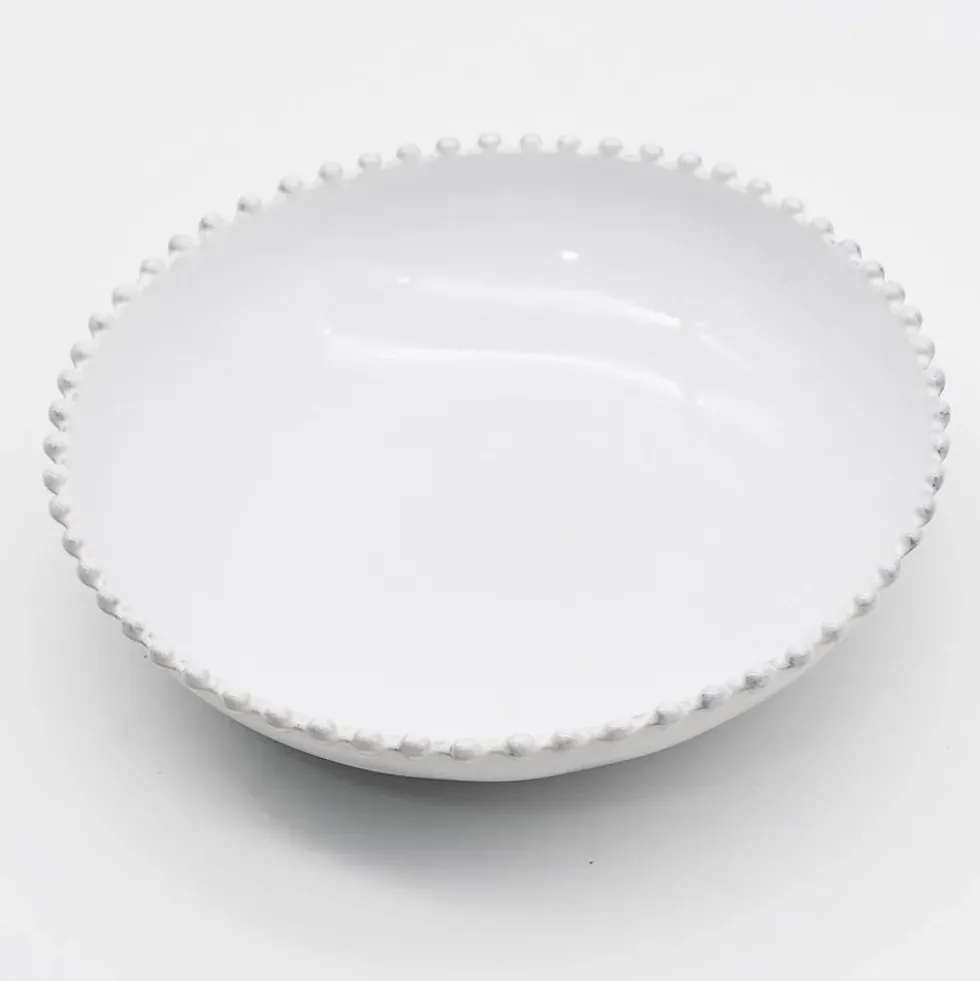 Assiette creuse haute en grès "Pearl" - 24cm