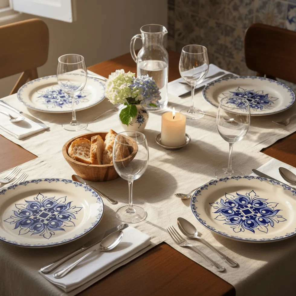 Assiette en céramique "Brasão" 27cm - Bleu