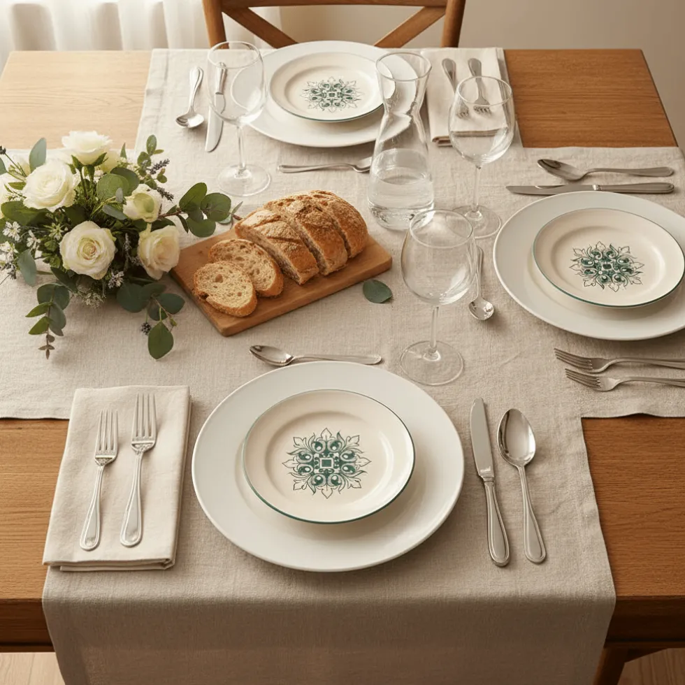 Assiette en céramique "Brasão" 20cm - Verte