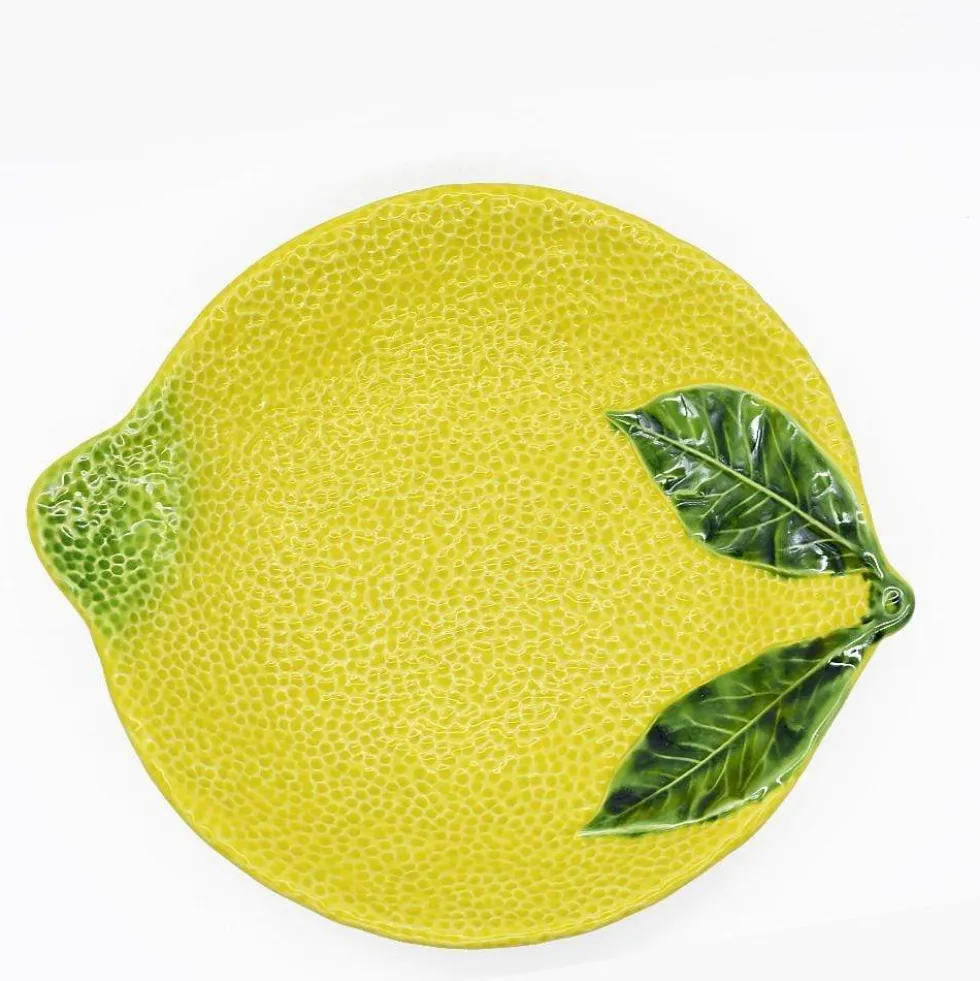 Assiette en céramique en forme de citron - 30cm