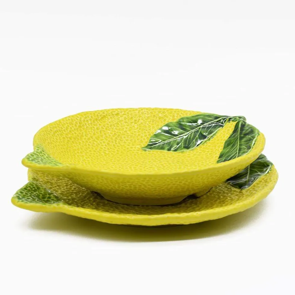 Assiette en céramique en forme de citron - 30cm