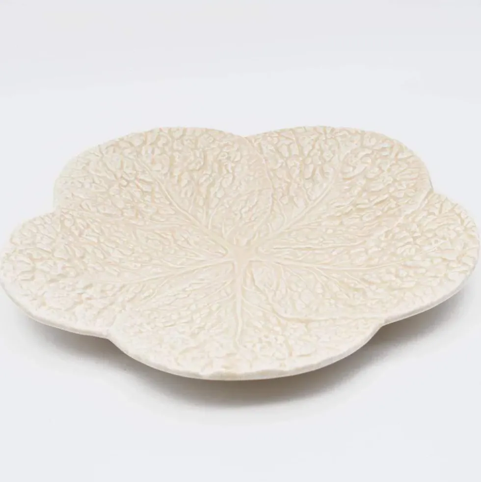 Assiette en céramique en forme de chou 31 cm - Blanc cassé