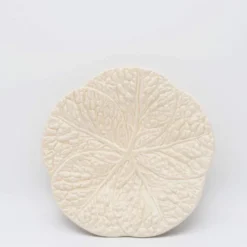Assiette en céramique en forme de chou 22cm - Blanc cassé