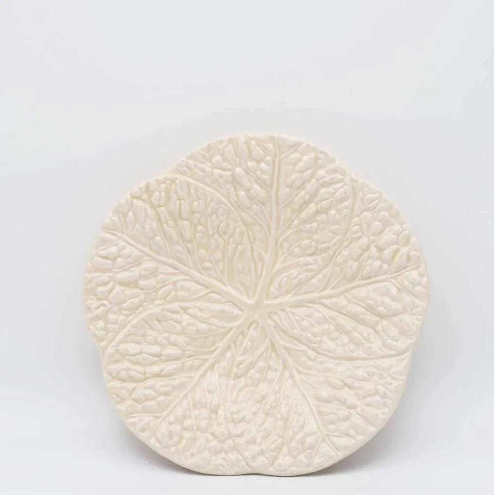 Assiette en céramique en forme de chou 22cm - Blanc cassé