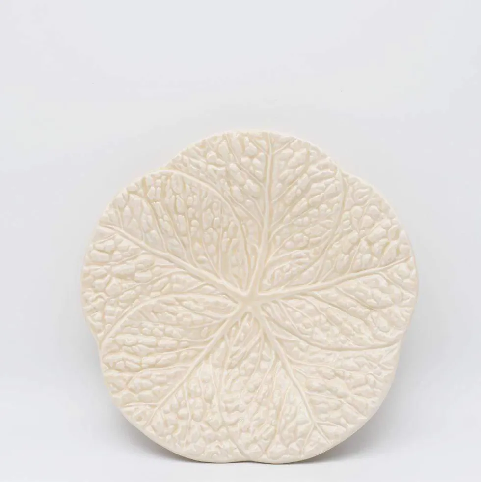 Assiette en céramique en forme de chou 22cm - Blanc cassé