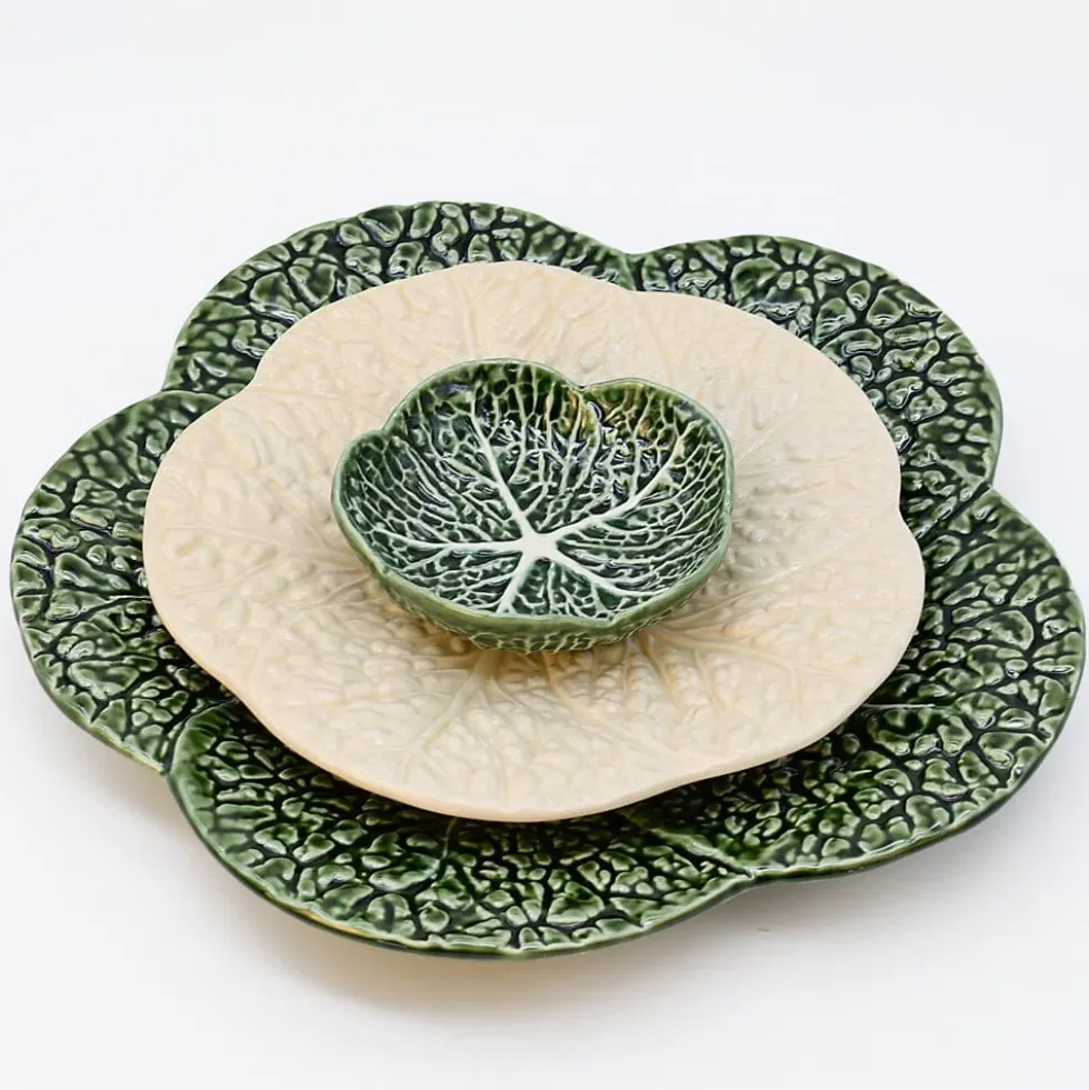 Assiette en céramique en forme de chou 22cm - Blanc cassé