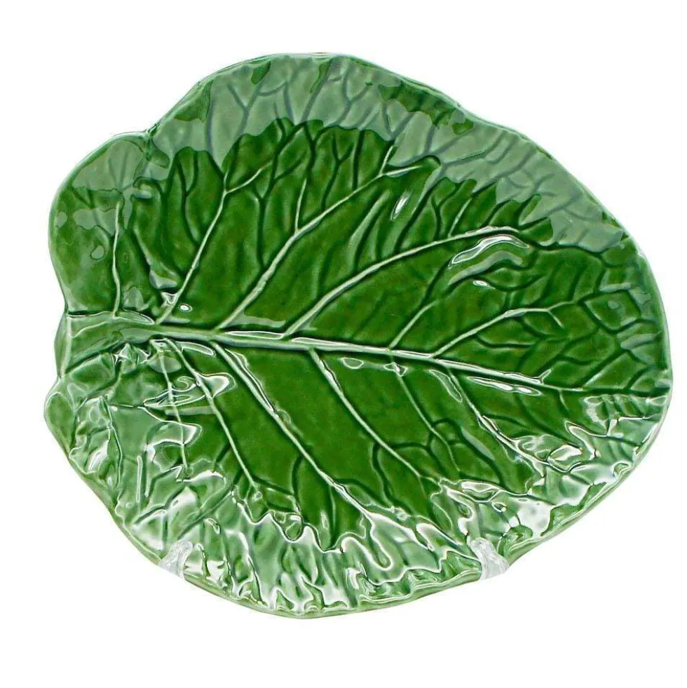 Assiette en céramique en forme de feuille de chou - 24 cm