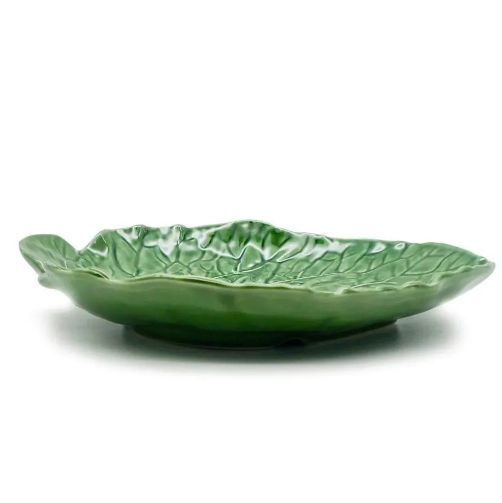 Assiette en céramique en forme de feuille de chou - 24 cm