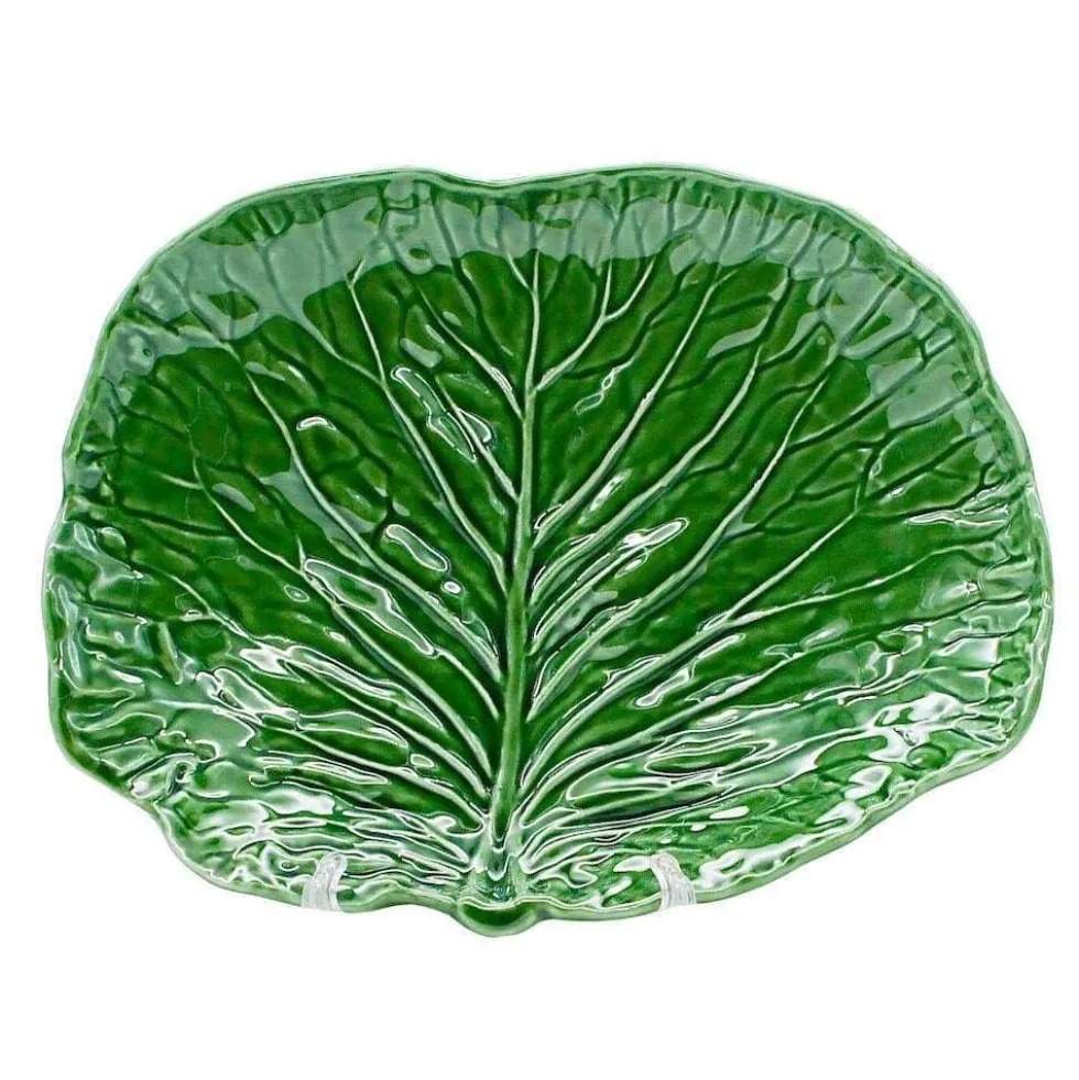 Assiette en céramique en forme de feuille de chou - 27 cm
