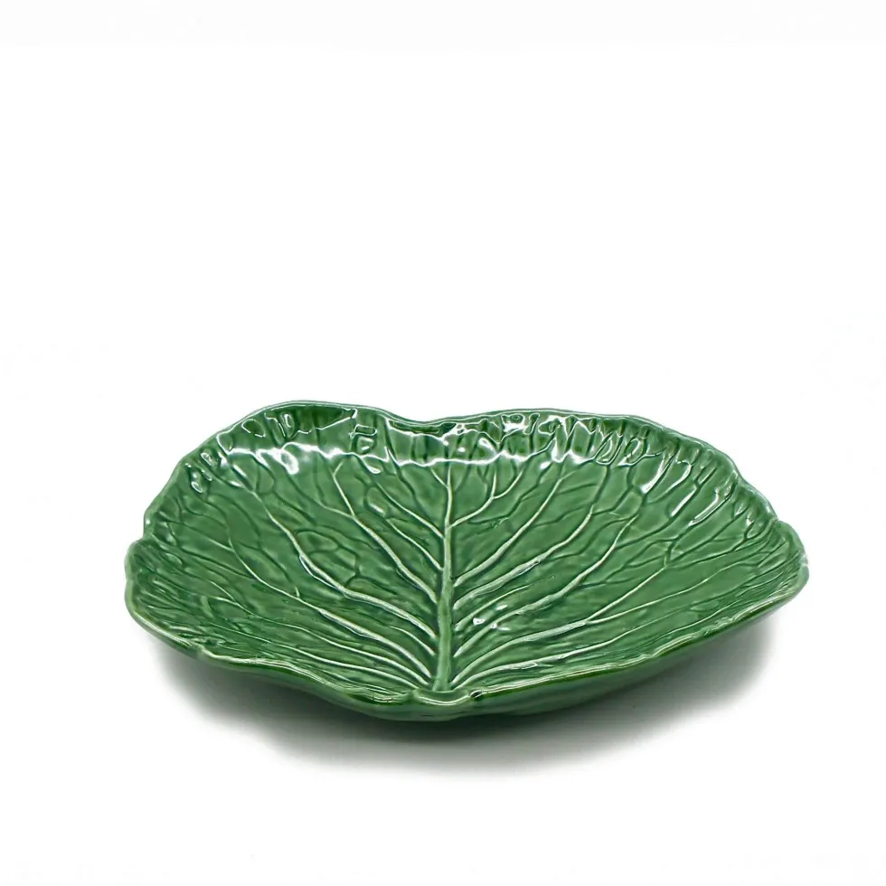 Assiette en céramique en forme de feuille de chou - 27 cm