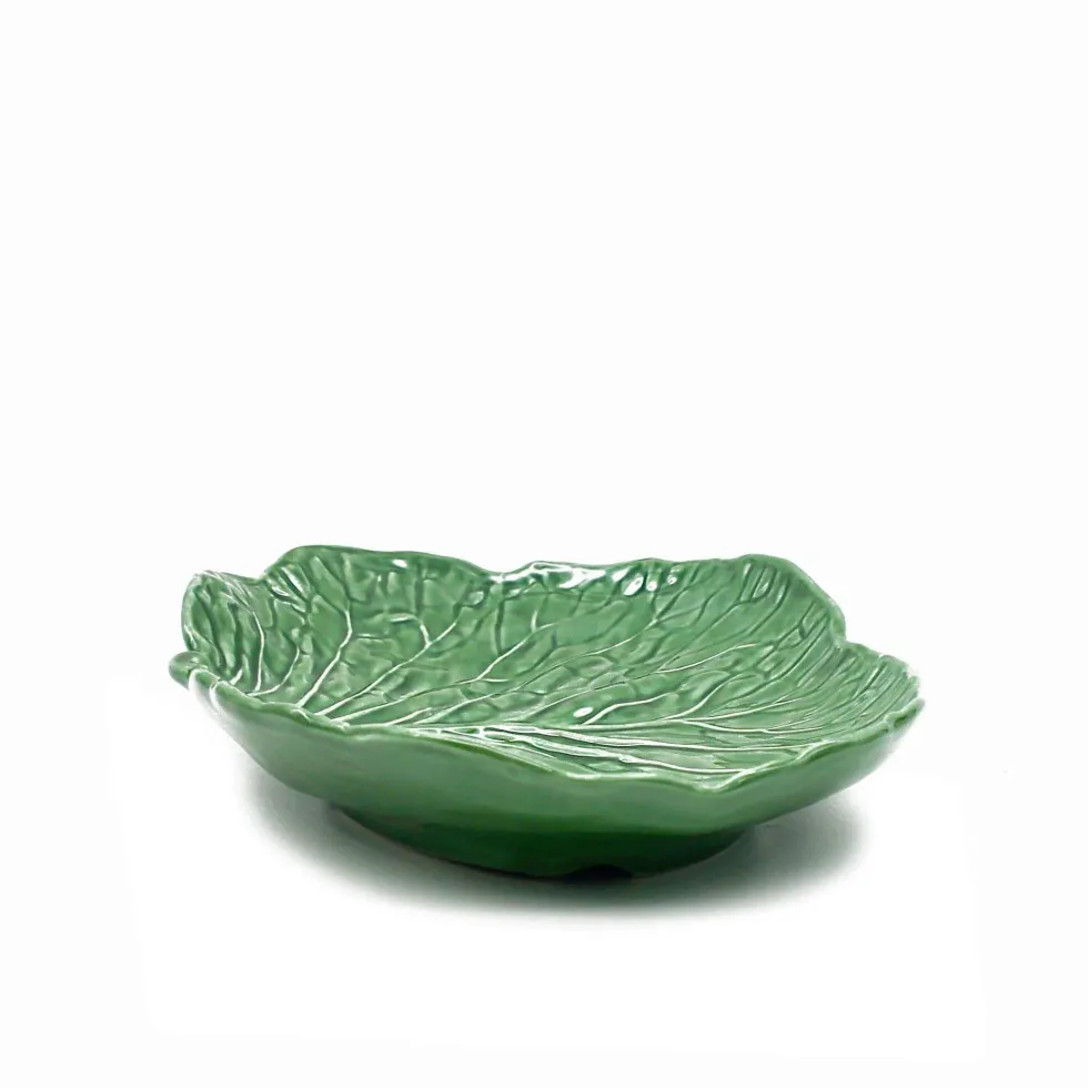 Assiette en céramique en forme de feuille de chou - 27 cm
