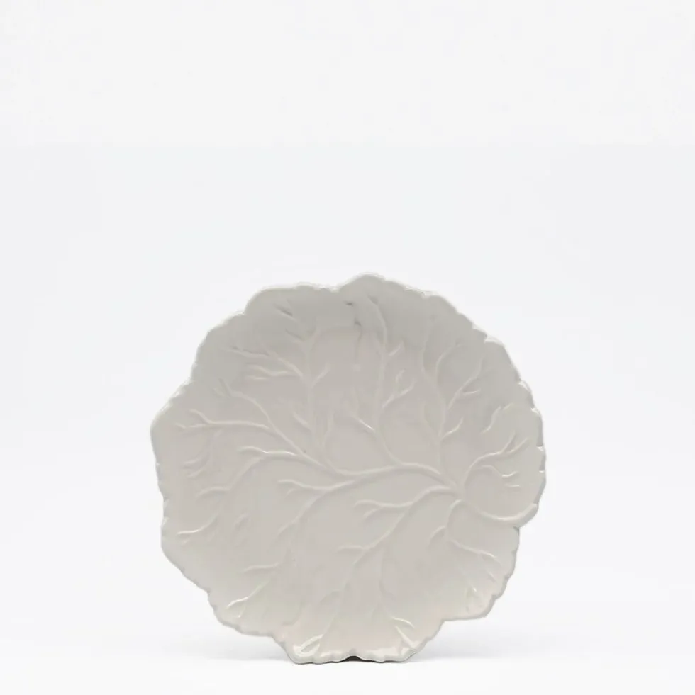 Assiette en céramique "Folha" blanche - 21cm