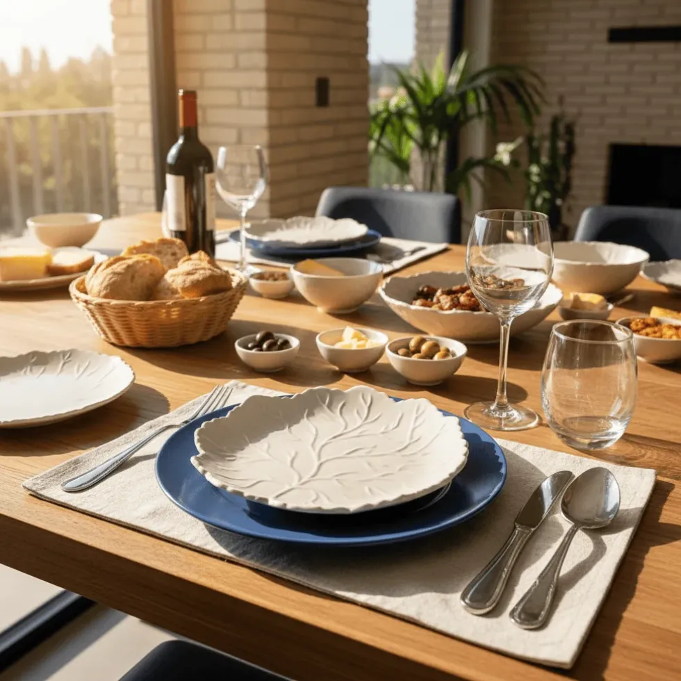 Assiette en céramique "Folha" blanche - 21cm