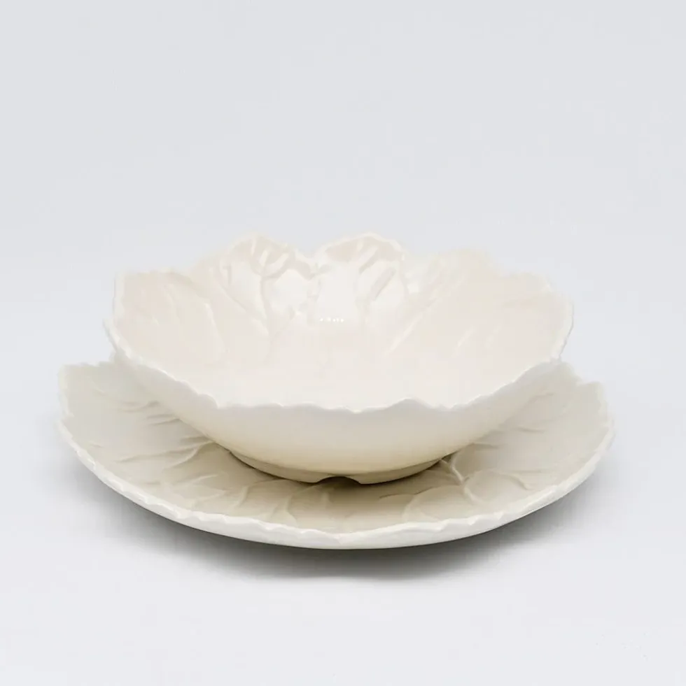 Assiette en céramique "Folha" blanche - 21cm