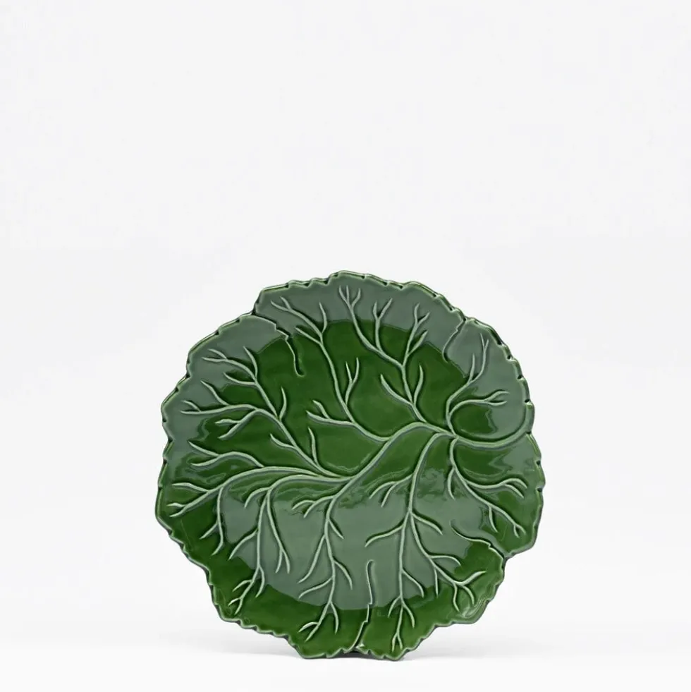 Assiette en céramique "Folha" verte - 21cm