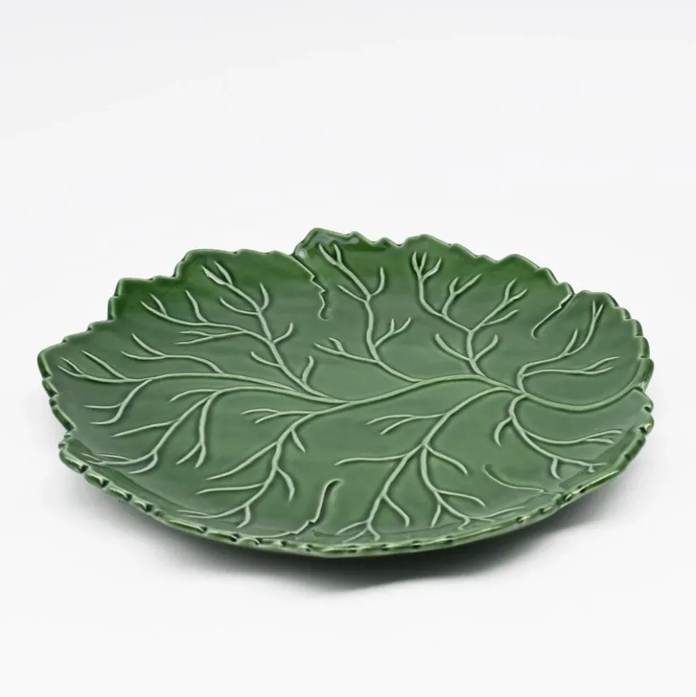 Assiette en céramique "Folha" verte - 21cm