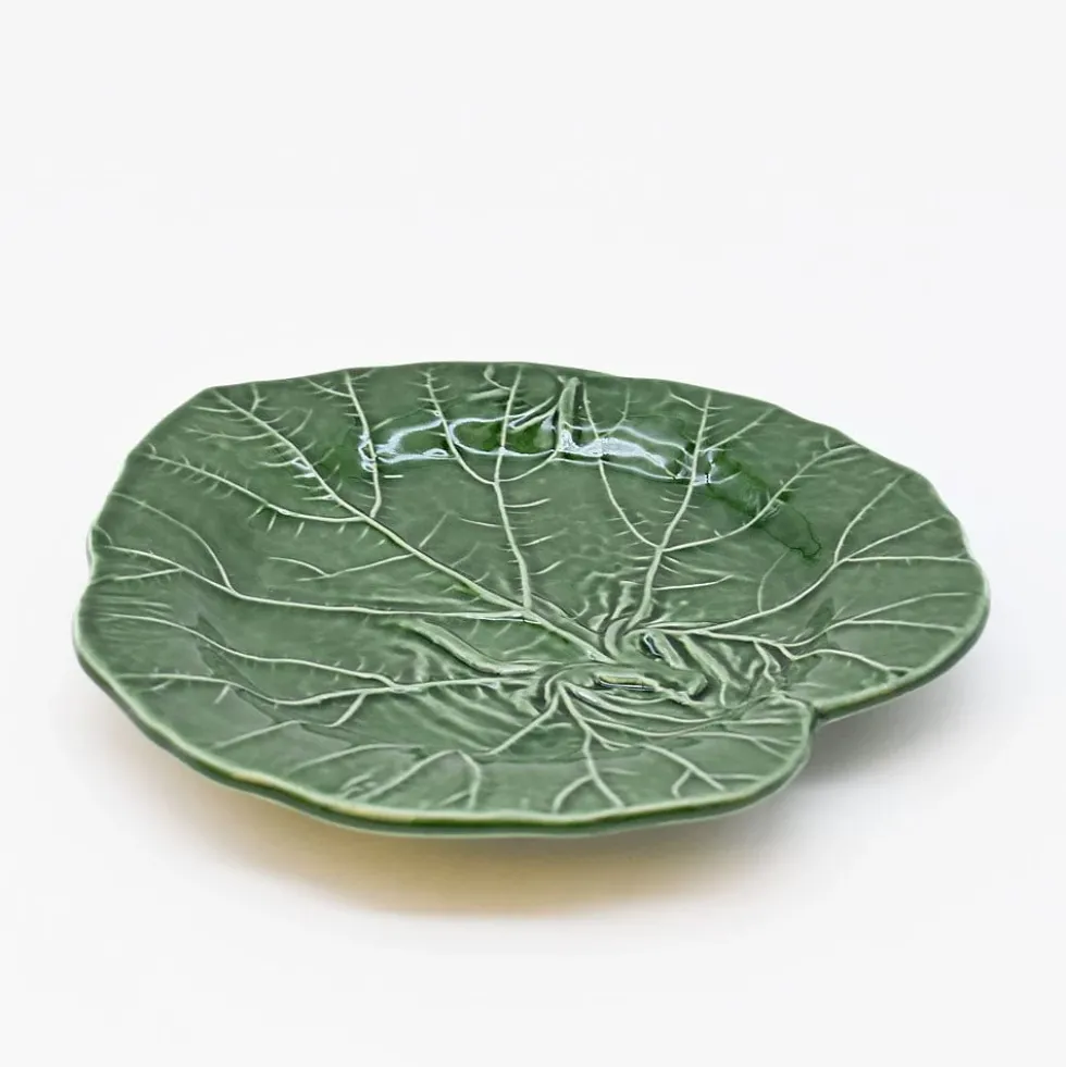 Assiette en céramique "Folha" verte - 20cm