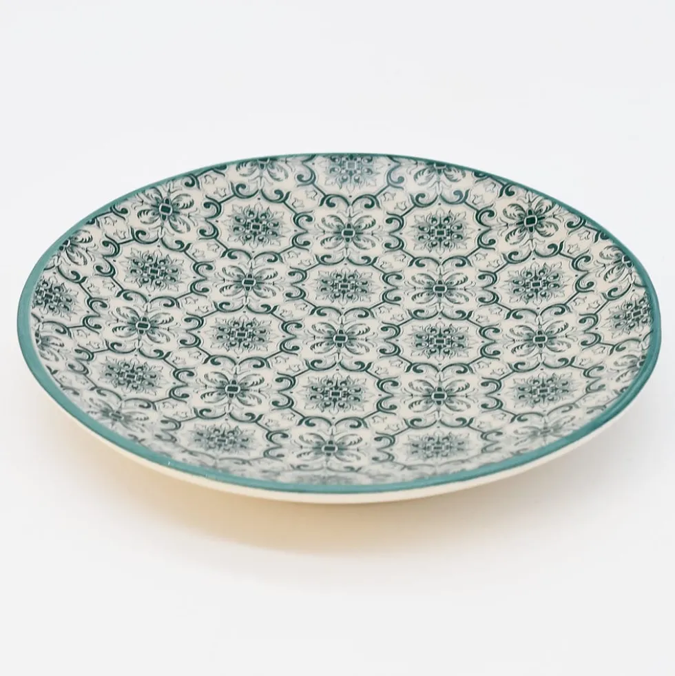 Assiette en céramique "Padrão" 15cm - Verte