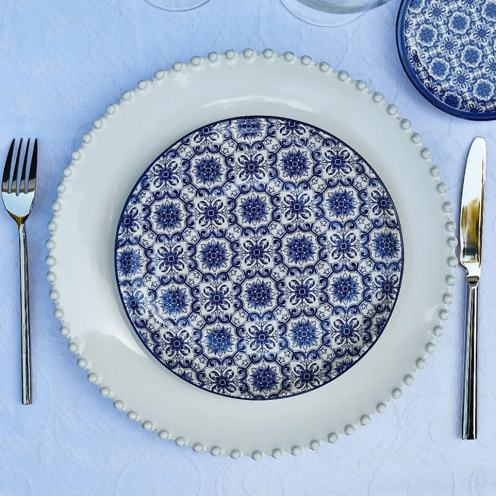 Assiette en céramique "Padrão" 20cm - Bleu