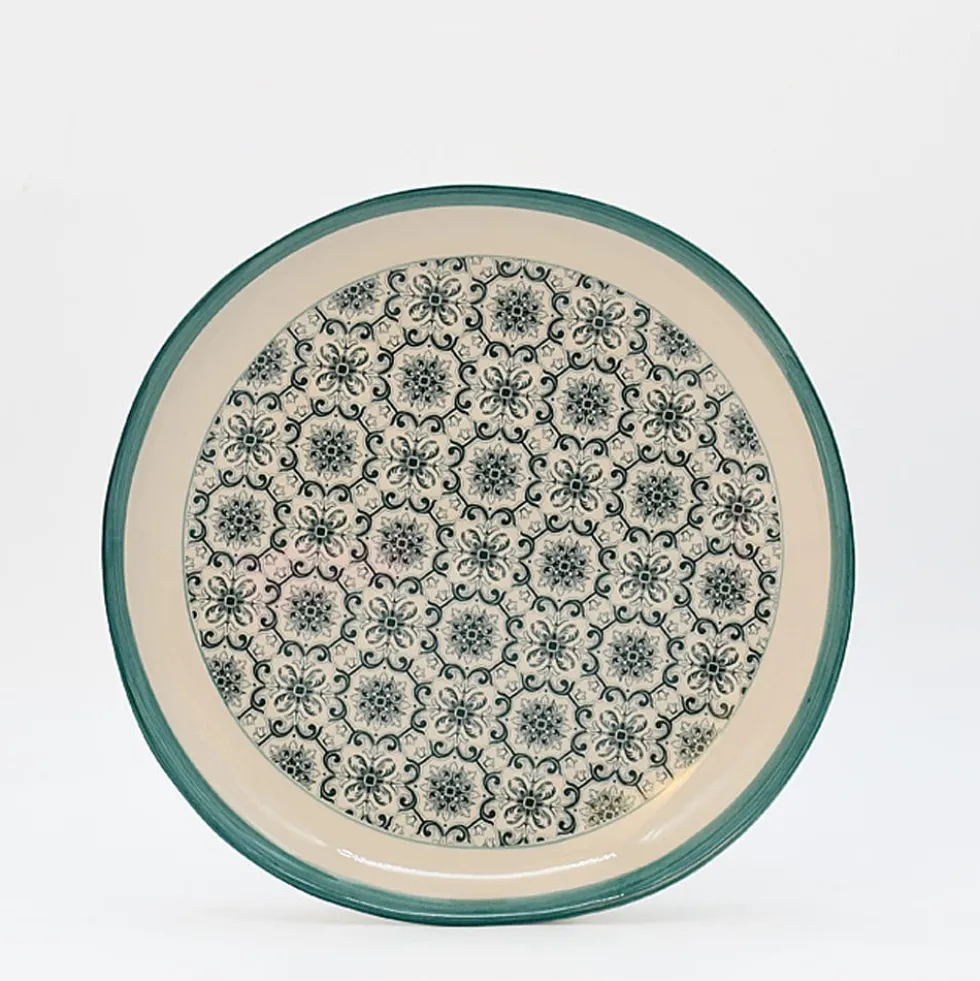 Assiette en céramique "Padrão" 27cm - Verte