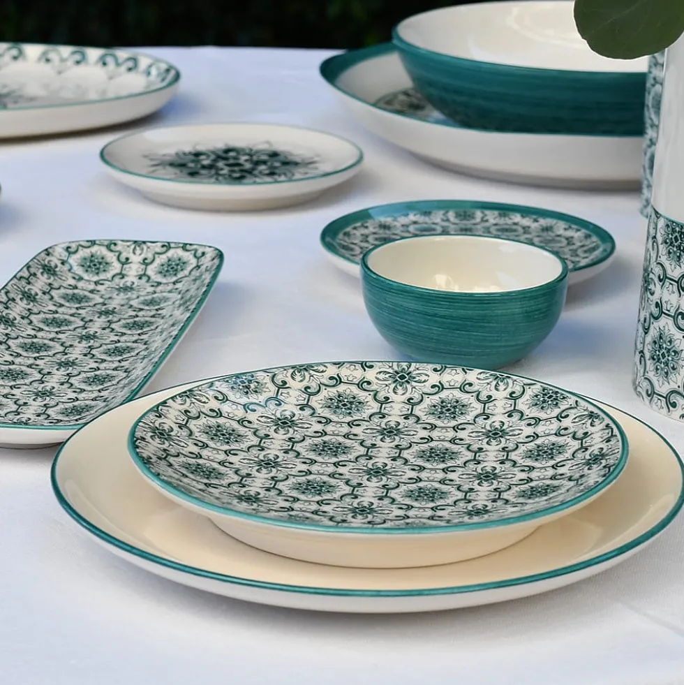 Assiette en céramique "Padrão" 12cm - Verte