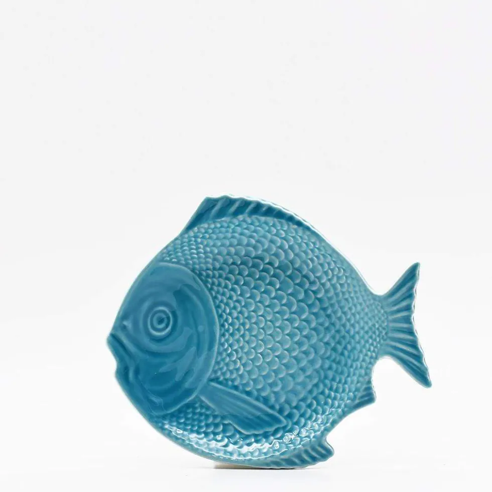 Assiette en forme de Poisson 20 cm - Turquoise