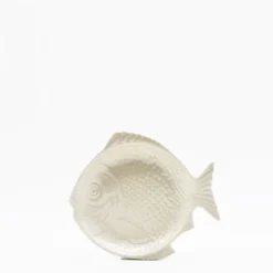Assiette en forme de Poisson 16 cm - Blanc cassé