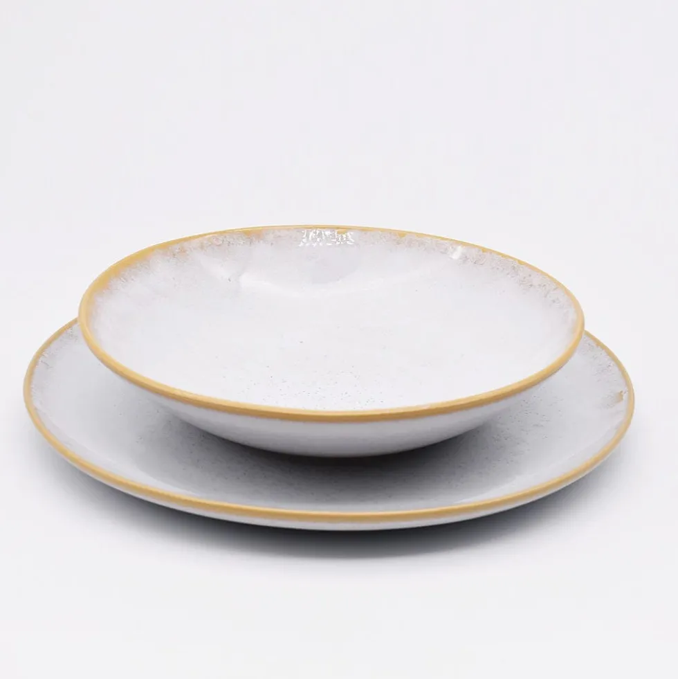 Assiette en grès "Amazonia" Blanche - 21cm