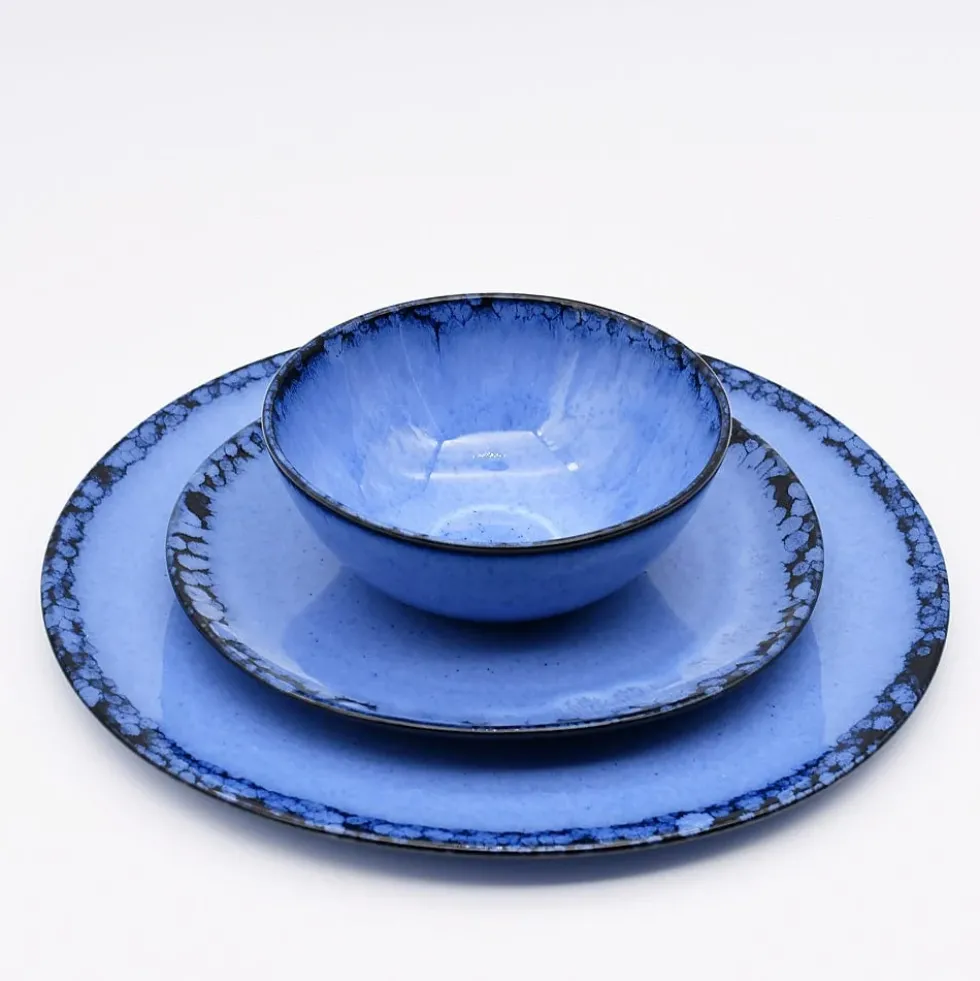Assiette en grès "Amazonia" Bleue - 21cm