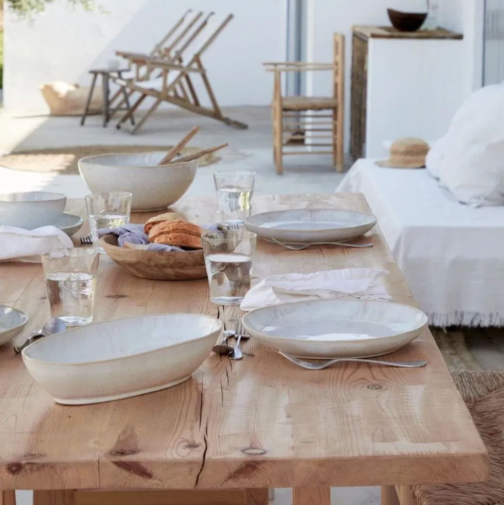 Assiette en grès "Eivissa" 28cm - Blanche