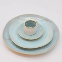 Assiette en grès "Eivissa" 28cm - Bleue