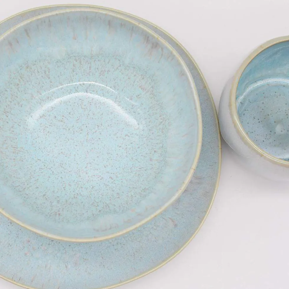 Assiette en grès "Eivissa" 28cm - Bleue
